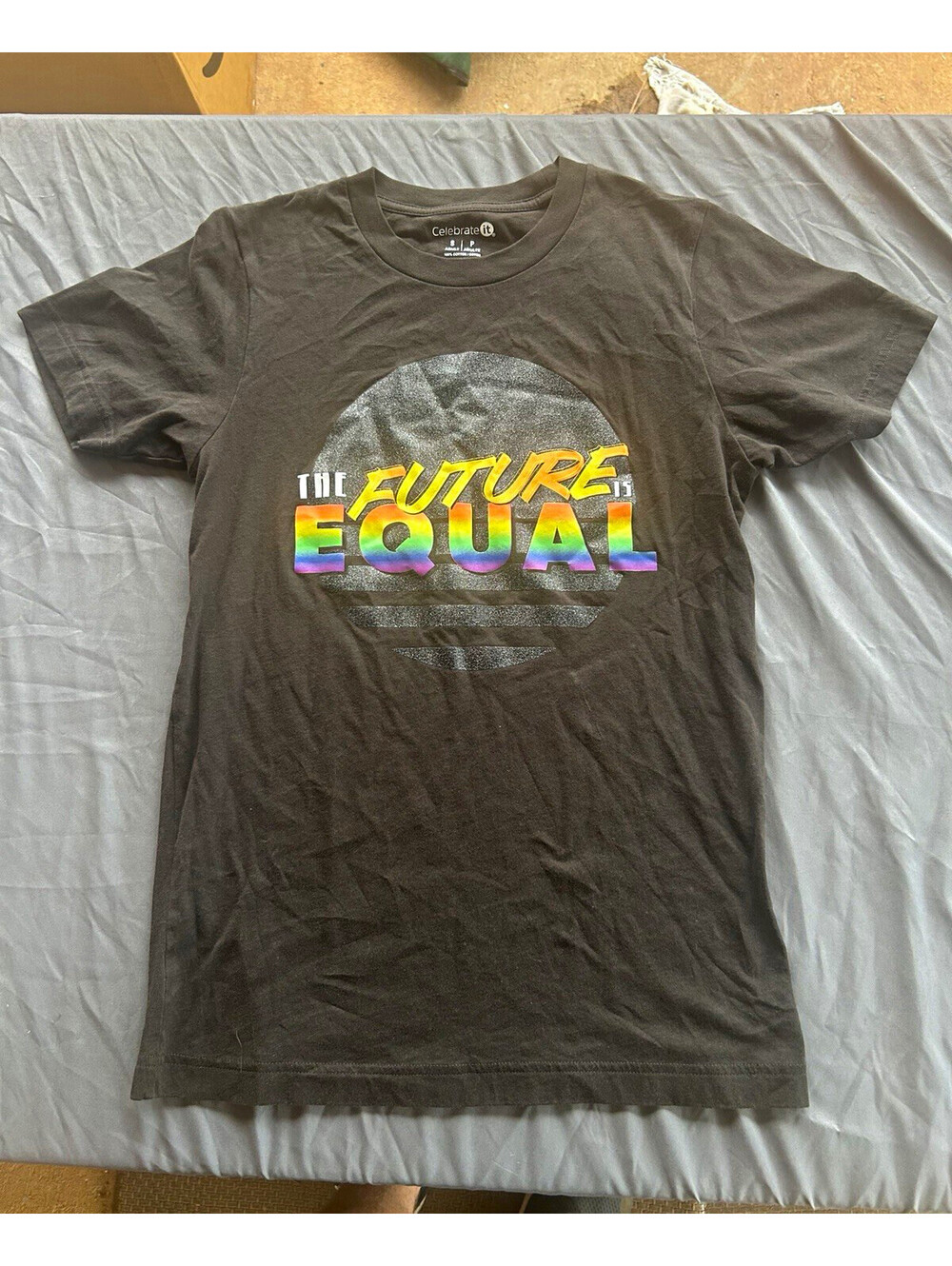 Celebrate It Black Graphic "The Future Is Equal" Rainbow Crew Neck T-Shirt S